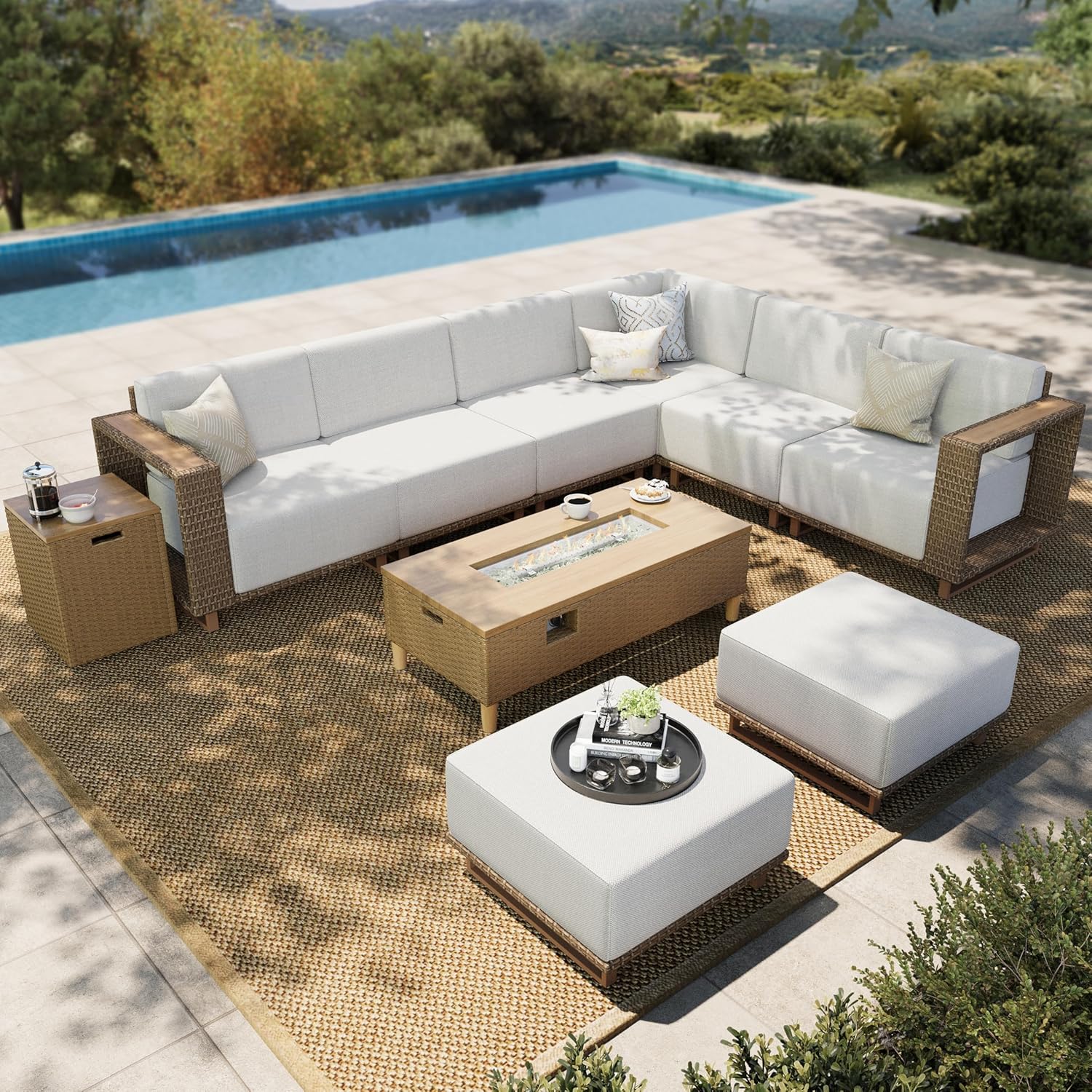 Image 1 of best patio furniture with fire pit