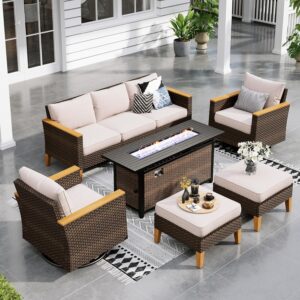 Image 1 of best patio sectional with fire pit table
