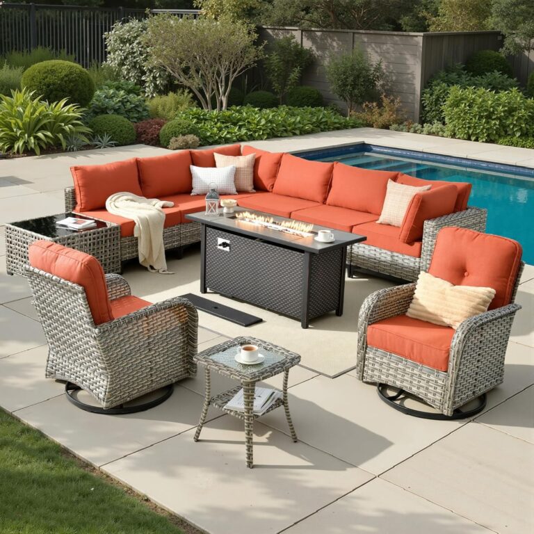 Image 1 of best patio sectional with firepit