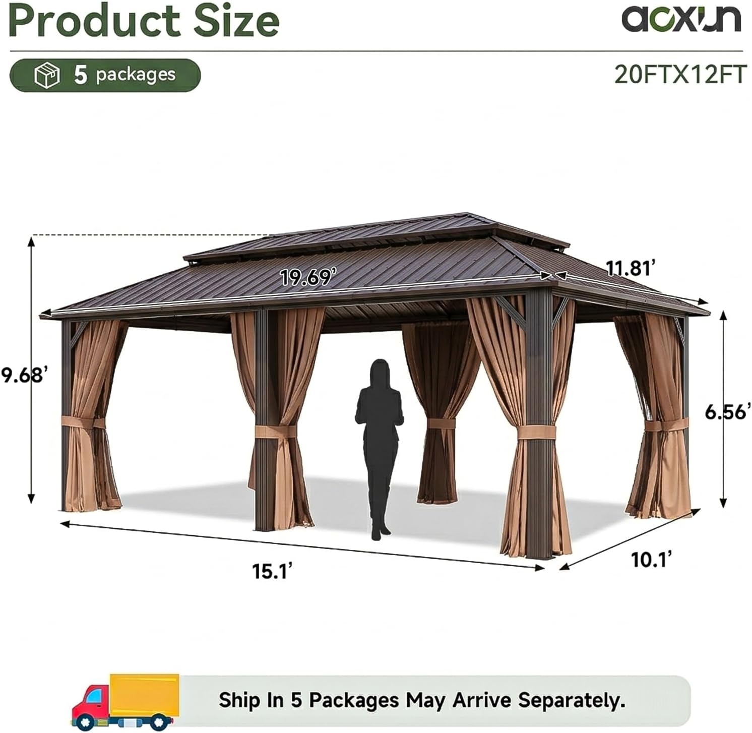 best permanent metal gazebo for patio,buy hardtop gazebo for garden,steel pavilion vs soft top gazebo,permanent outdoor pergola pros cons,is Aoxun gazebo worth buying,best gazebo for weather resistance unboxing and complete package contents