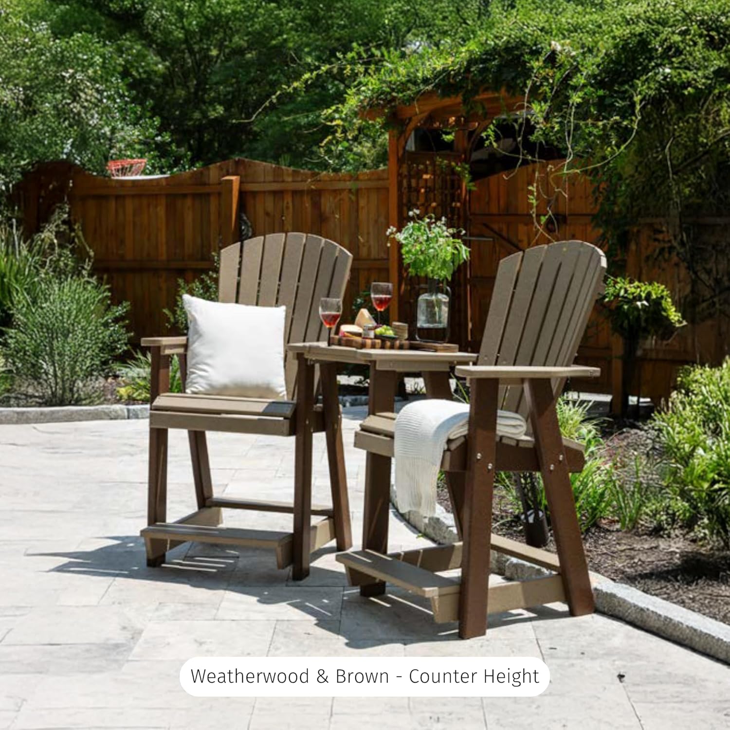 best poly Adirondack balcony settee,poly Adirondack chairs pros cons,counter height vs bar height Adirondack set,Amish made outdoor furniture worth buying,connecting table settee for deck,best bar height patio set for balcony unboxing and complete package contents