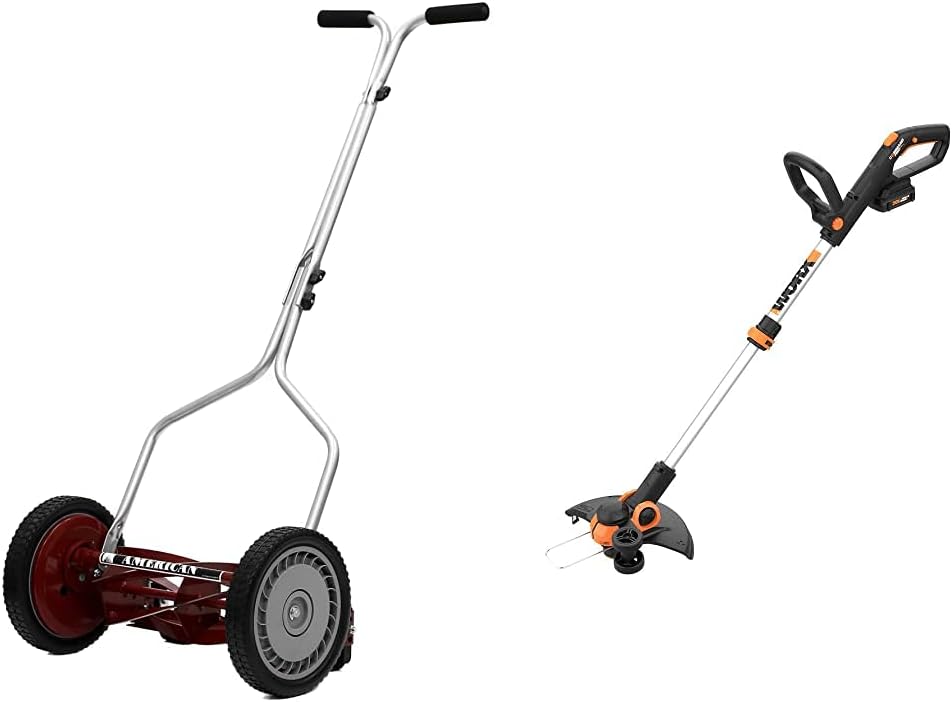 Image 1 of best push reel mower and trimmer combo