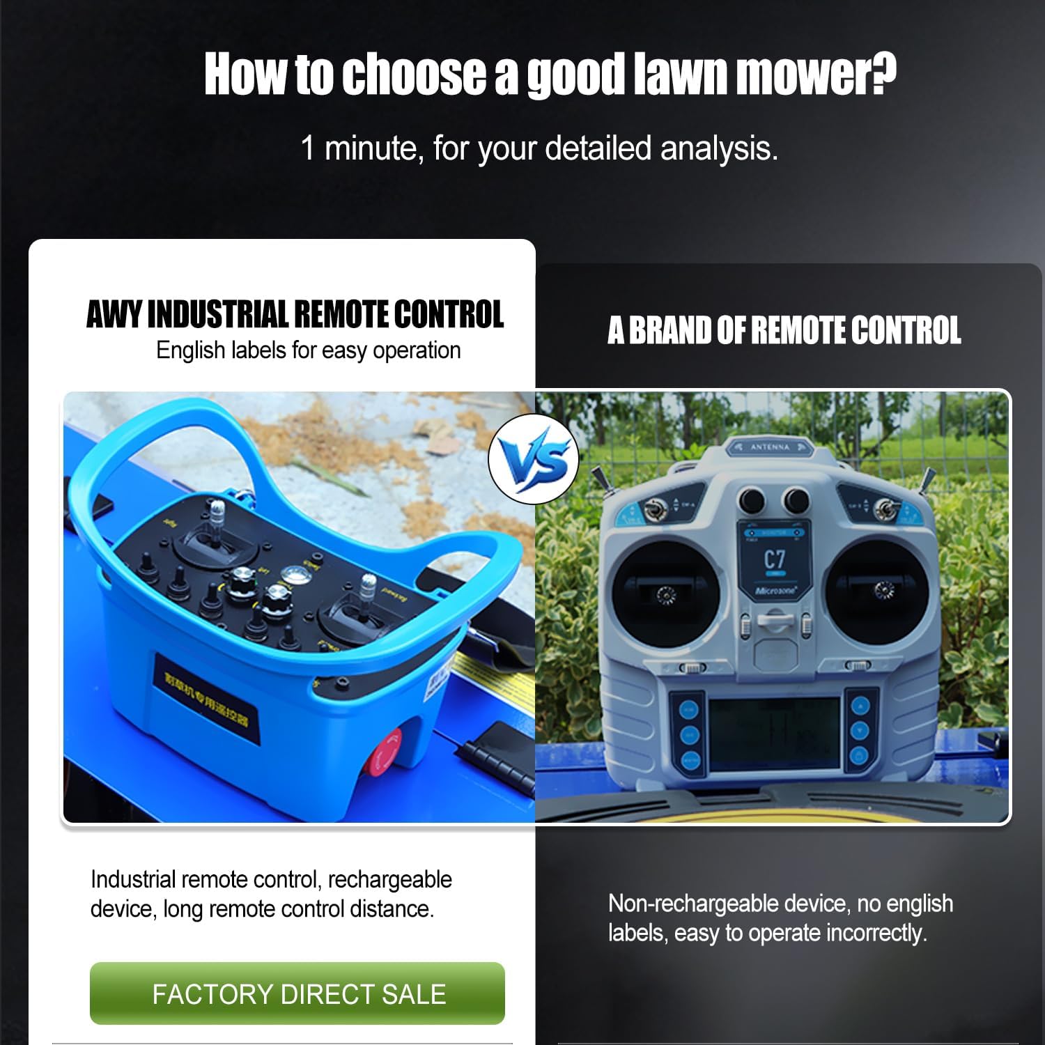 best remote control crawler mower,buy crawler mower 100% slope,remote control mower steep hills worth buying,oil electric hybrid mower pros cons,best mower for large turf grass,should I buy AIWEIYA crawler mower performance testing and real-world results