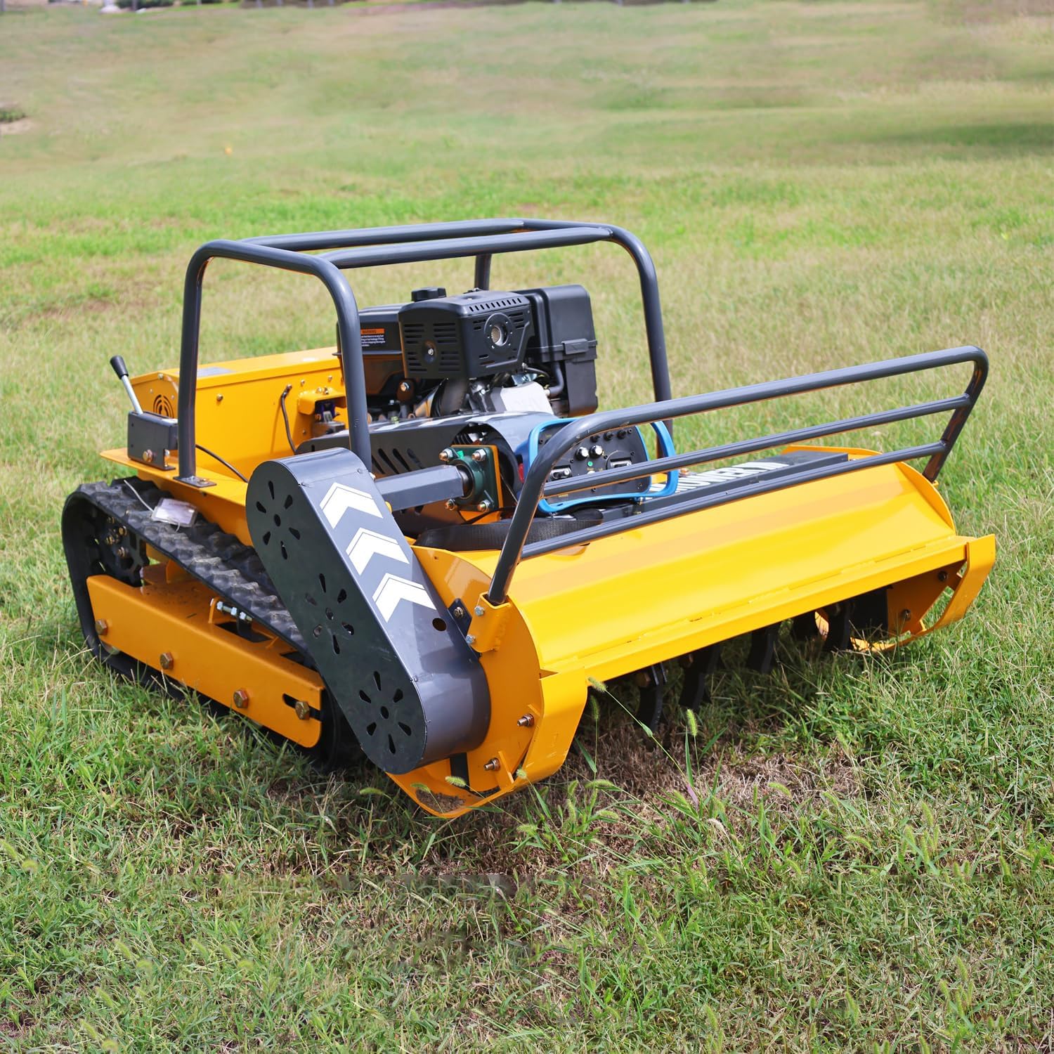 best remote control flail mower,remote control flail mower worth it,AIWEIYA AWY-1000S pros cons,best flail mower for steep hills,remote control mower for rugged terrain,should I buy a gas-electric flail mower unboxing and complete package contents