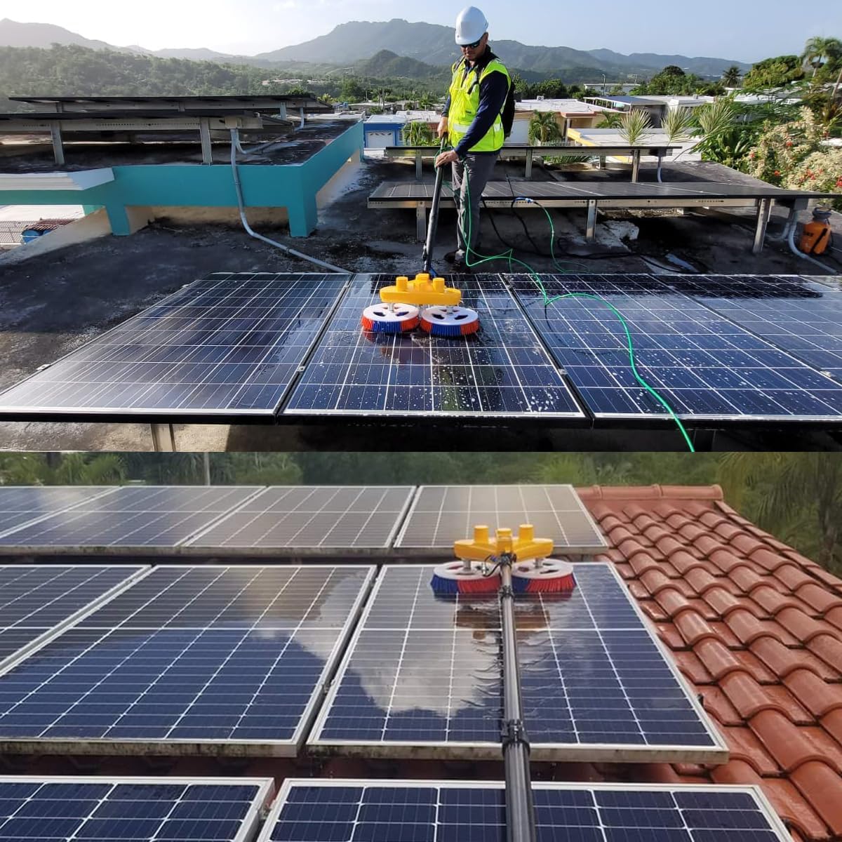 best solar panel cleaning system,should I buy a solar panel cleaning system,solar panel brush kit pros cons,best solar panel cleaning equipment for home,solar panel cleaning system worth buying,carbon fiber solar panel pole dual brush performance testing and real-world results
