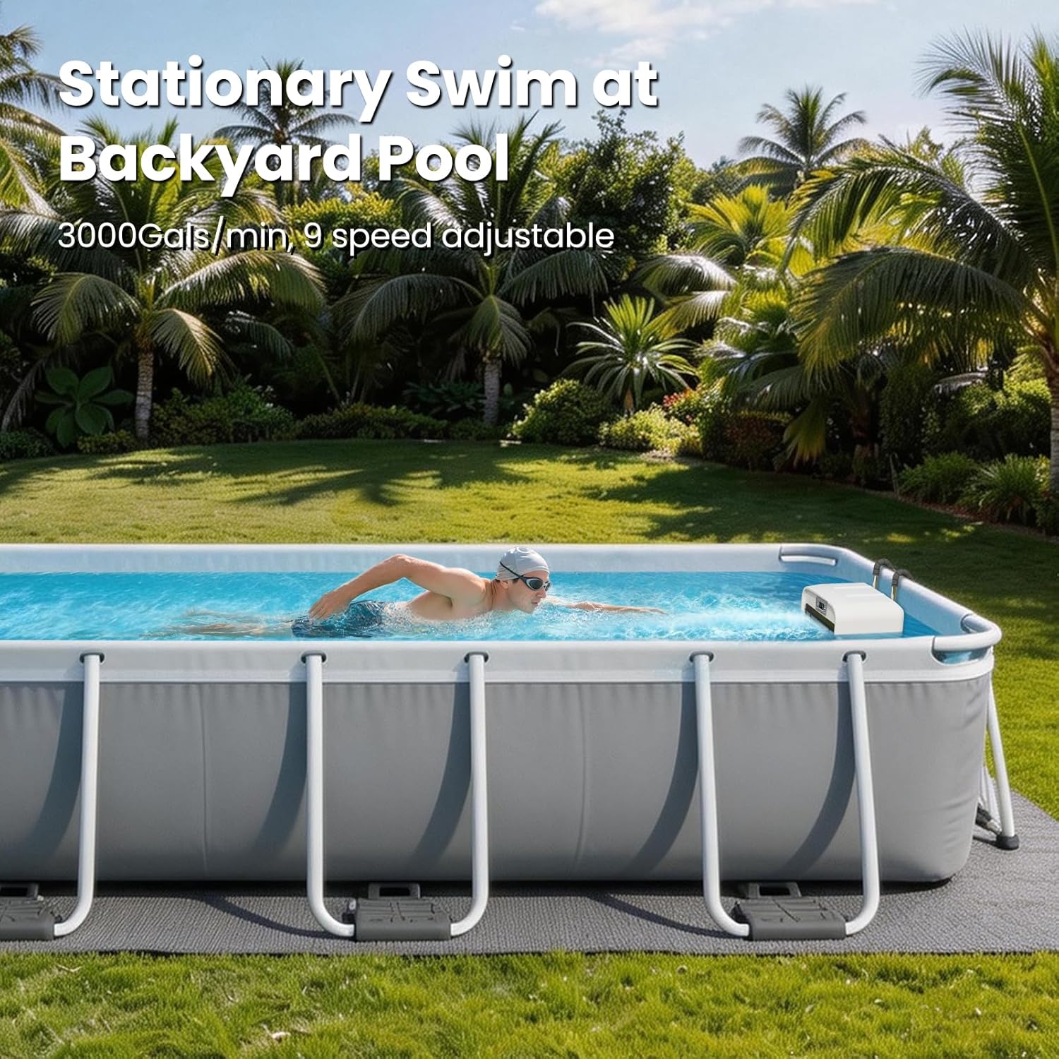 best swim current machine for above ground pools,above ground pool swim trainer pros cons,FanceSwim R200 adjustable swim jet,swim in place device for outdoor pools,best pool exercise equipment for home,is a swim current system worth buying unboxing and complete package contents