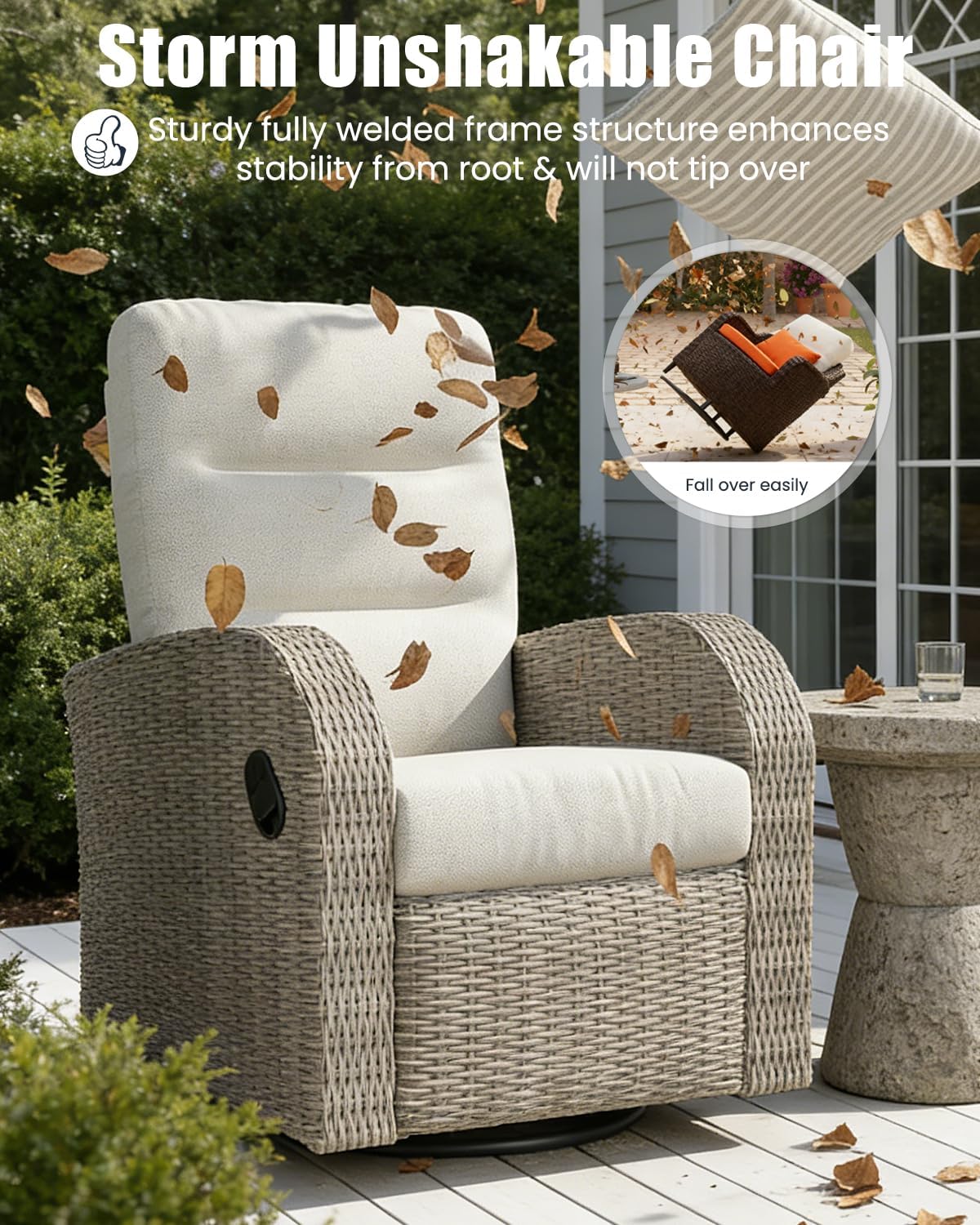 best swivel recliner patio chairs,outdoor swivel recliner chair worth buying,all-weather wicker reclining chair pros cons,Vakollia patio chair set honest opinion,should I buy a swivel recliner for patio,best reclining patio chairs for comfort performance testing and real-world results