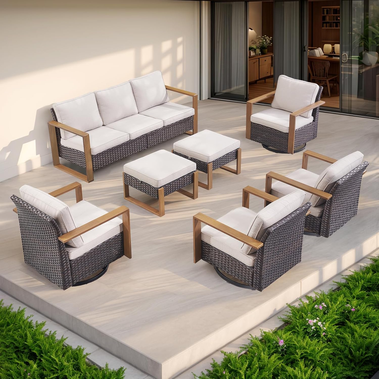 Image 1 of best wicker patio furniture set