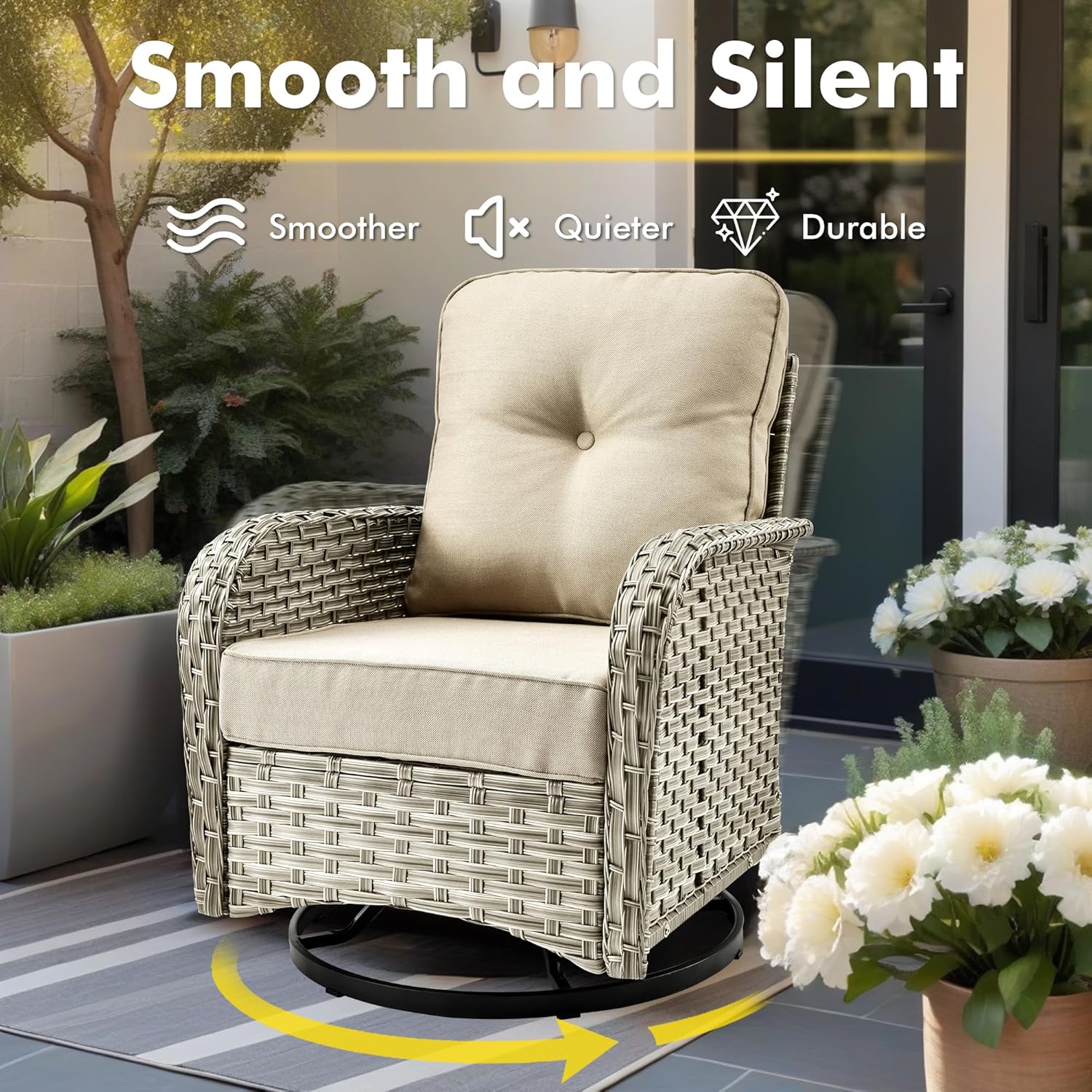best wicker patio set with fire pit,should I buy outdoor sectional with fire pit,wicker patio set pros cons,best outdoor furniture for warmth,CAODOC L-shaped sectional worth it,patio set with swivel rockers performance testing and real-world results