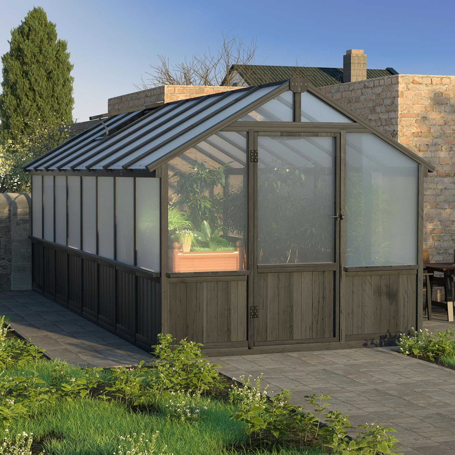 Image 1 of best wooden greenhouse for backyard