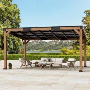 Image 1 of big leaf 12x16 cedar hardtop gazebo