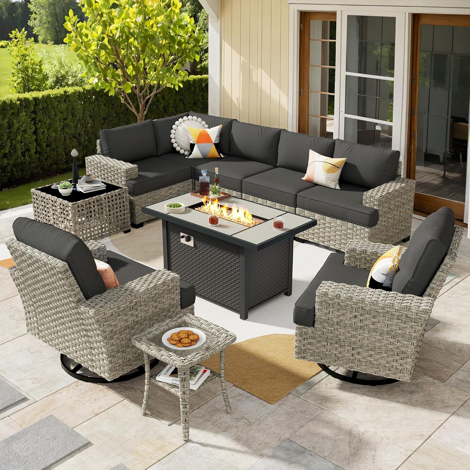 Image 1 of buy 10 piece patio set with fire pit
