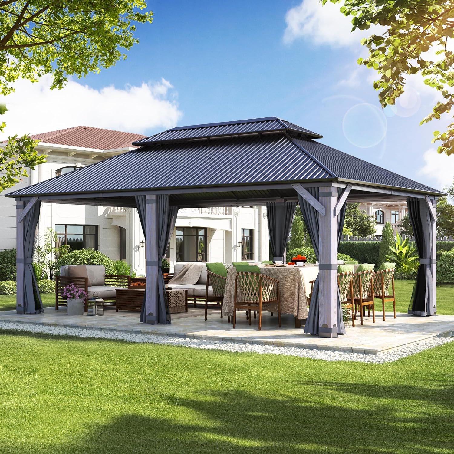 Image 1 of buy 12x20 hardtop wood gazebo