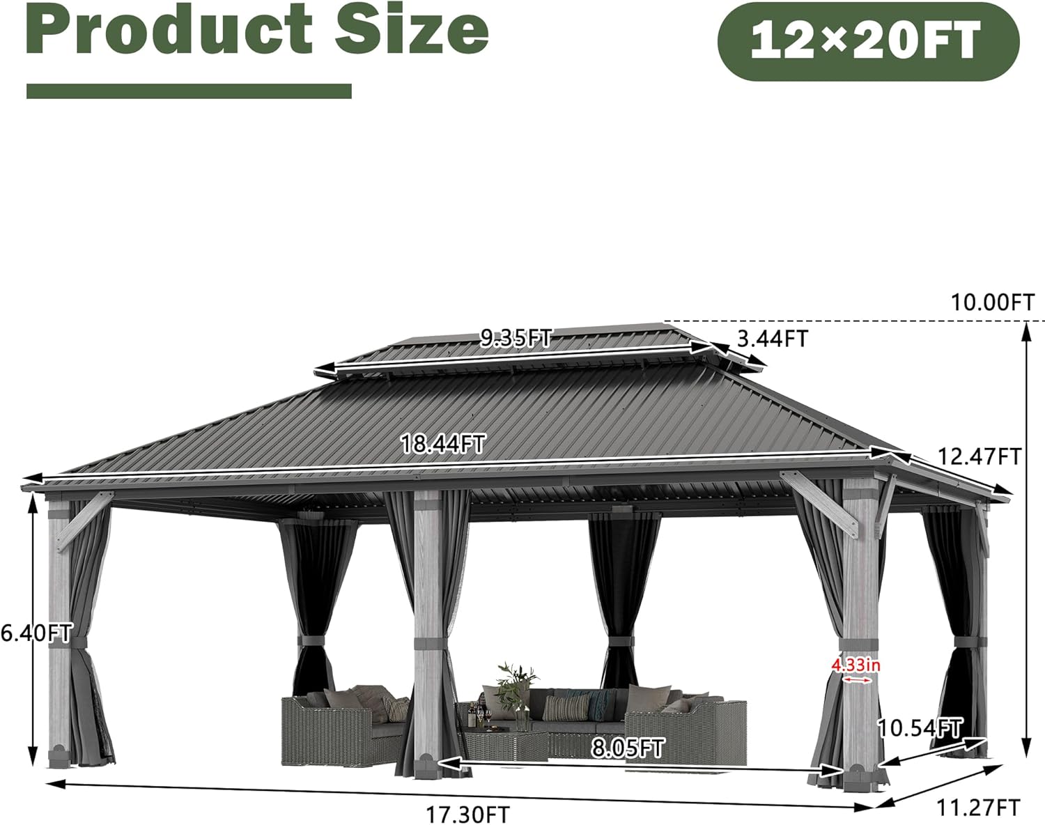 buy 12x20 hardtop wood gazebo,best large wood gazebo for patio,12x20 gazebo pros cons,hardtop wood gazebo worth buying,cedar wood gazebo vs metal,double roof gazebo for entertainment unboxing and complete package contents