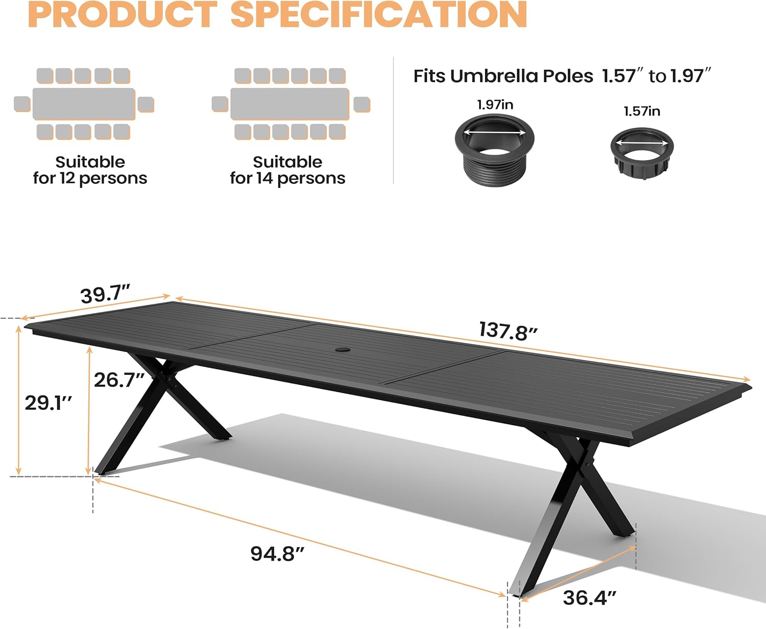 Step-by-step guide for buy 138 inch outdoor dining table,best large patio dining table for 12,Pellebant aluminum table pros cons,should I buy a 11.5 foot dining table,large outdoor dining table vs alternatives,rust proof aluminum dining table worth buying - complete tutorial