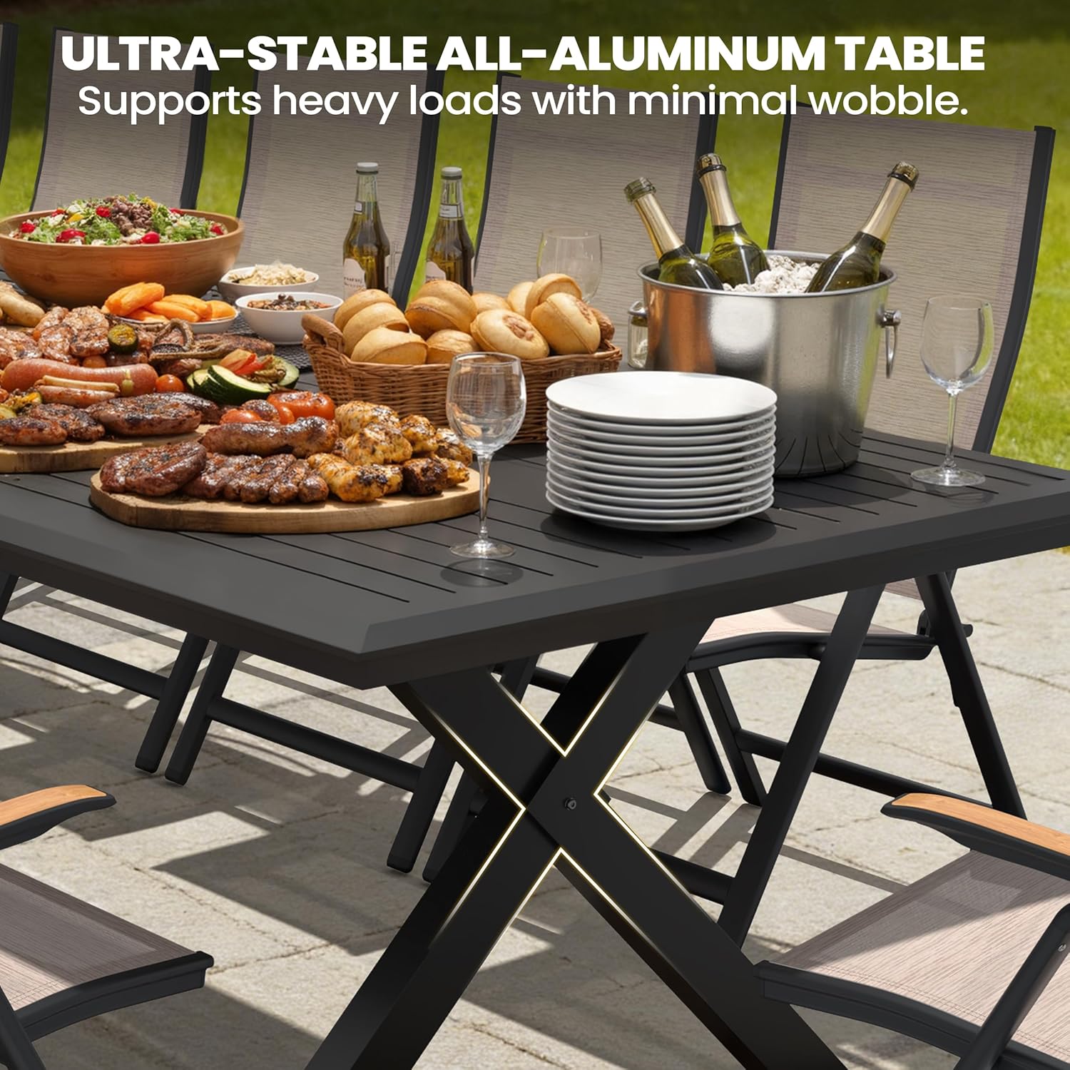 buy 138 inch outdoor dining table,best large patio dining table for 12,Pellebant aluminum table pros cons,should I buy a 11.5 foot dining table,large outdoor dining table vs alternatives,rust proof aluminum dining table worth buying performance testing and real-world results