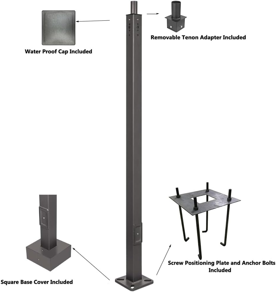buy 15 ft square light pole,best parking lot light pole,commercial light pole pros cons,15ft steel light pole worth buying,square pole vs round pole for parking lot,should I buy Choierlight light pole unboxing and complete package contents