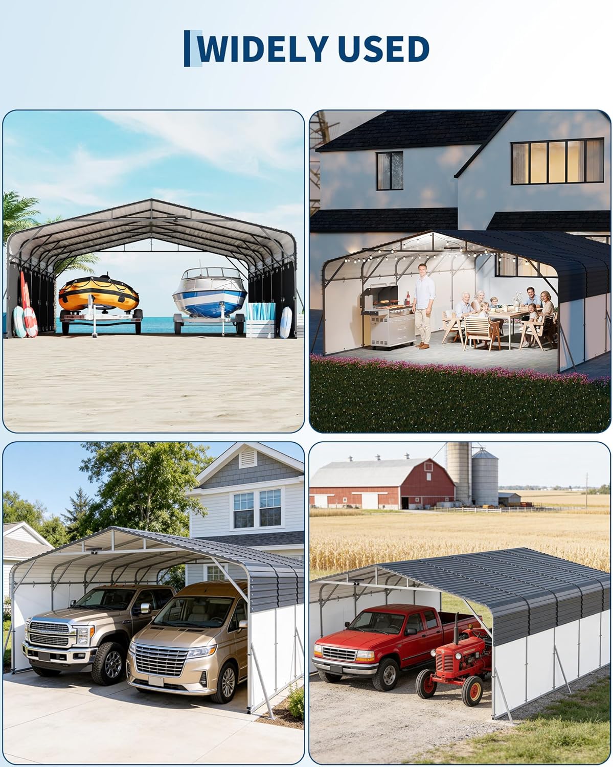 buy 20x25 ft metal carport,best heavy duty carport for trucks,20x25 carport worth buying pros cons,metal carport vs shelter for boats,should I buy GarveeLife carport,all weather carport with sidewalls unboxing and complete package contents