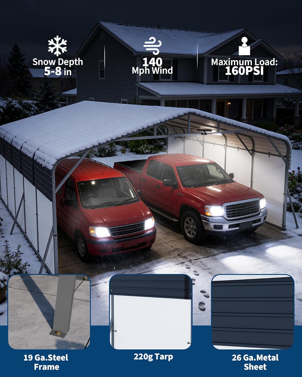 buy 20x25 ft metal carport,best heavy duty carport for trucks,20x25 carport worth buying pros cons,metal carport vs shelter for boats,should I buy GarveeLife carport,all weather carport with sidewalls performance testing and real-world results