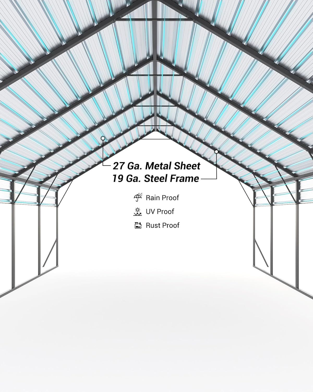 buy 20x25 metal carport detailed technical specifications and steel frame upgrades