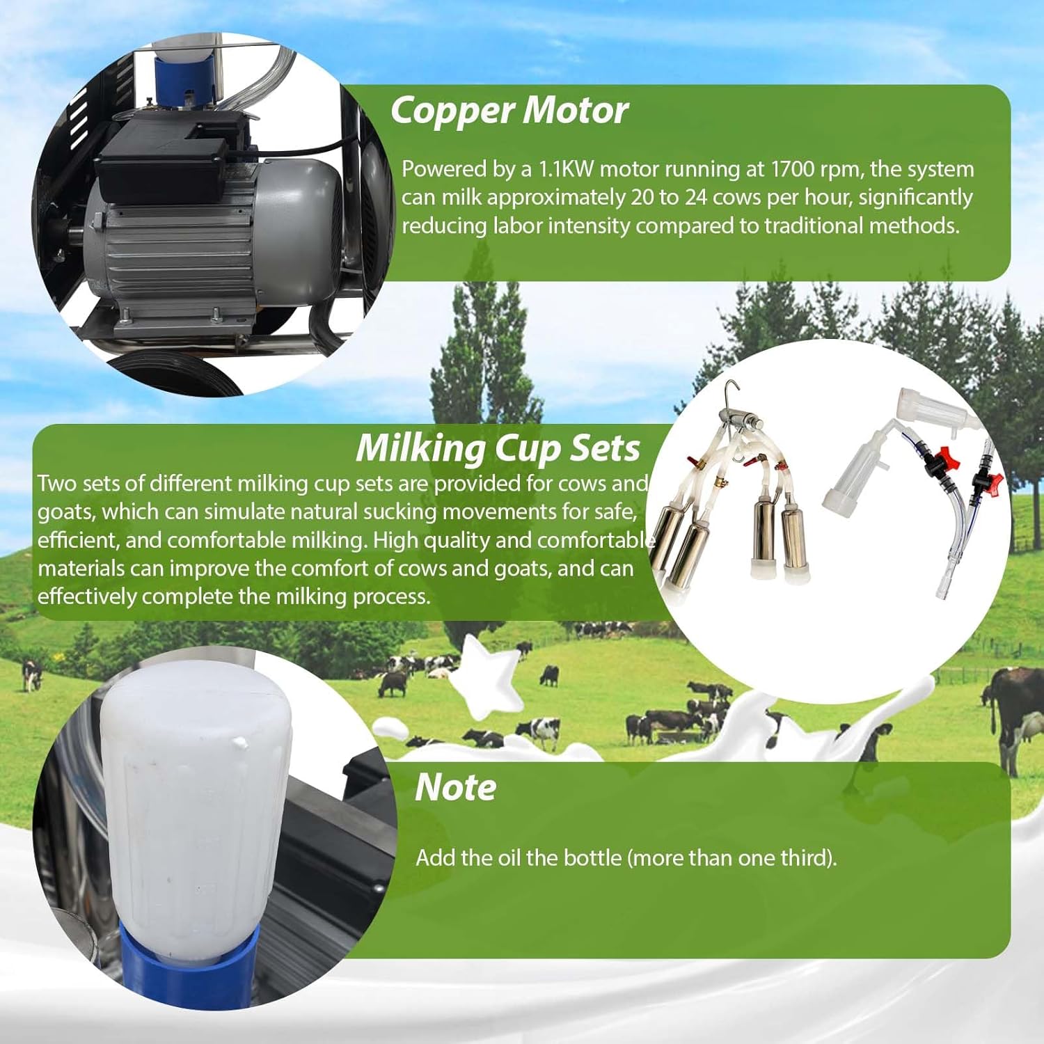 Step-by-step guide for buy 50L vacuum pump milking machine,should I buy a milking machine for cows,1.1KW portable milker vs alternatives,adjustable pressure pulsator milking system pros cons,best dairy farm equipment for 20 cows per hour,50L stainless steel milking bucket worth buying - complete tutorial