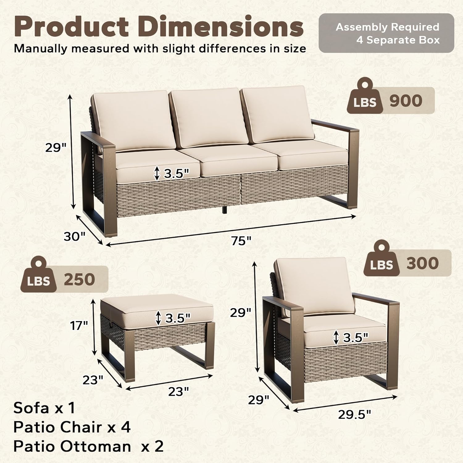 buy 7 piece outdoor rattan furniture set,best patio conversation set for deck,all weather wicker furniture pros cons,MeetLeisure vs other rattan sets,should I buy a large patio sofa set,7 piece outdoor furniture worth buying unboxing and complete package contents