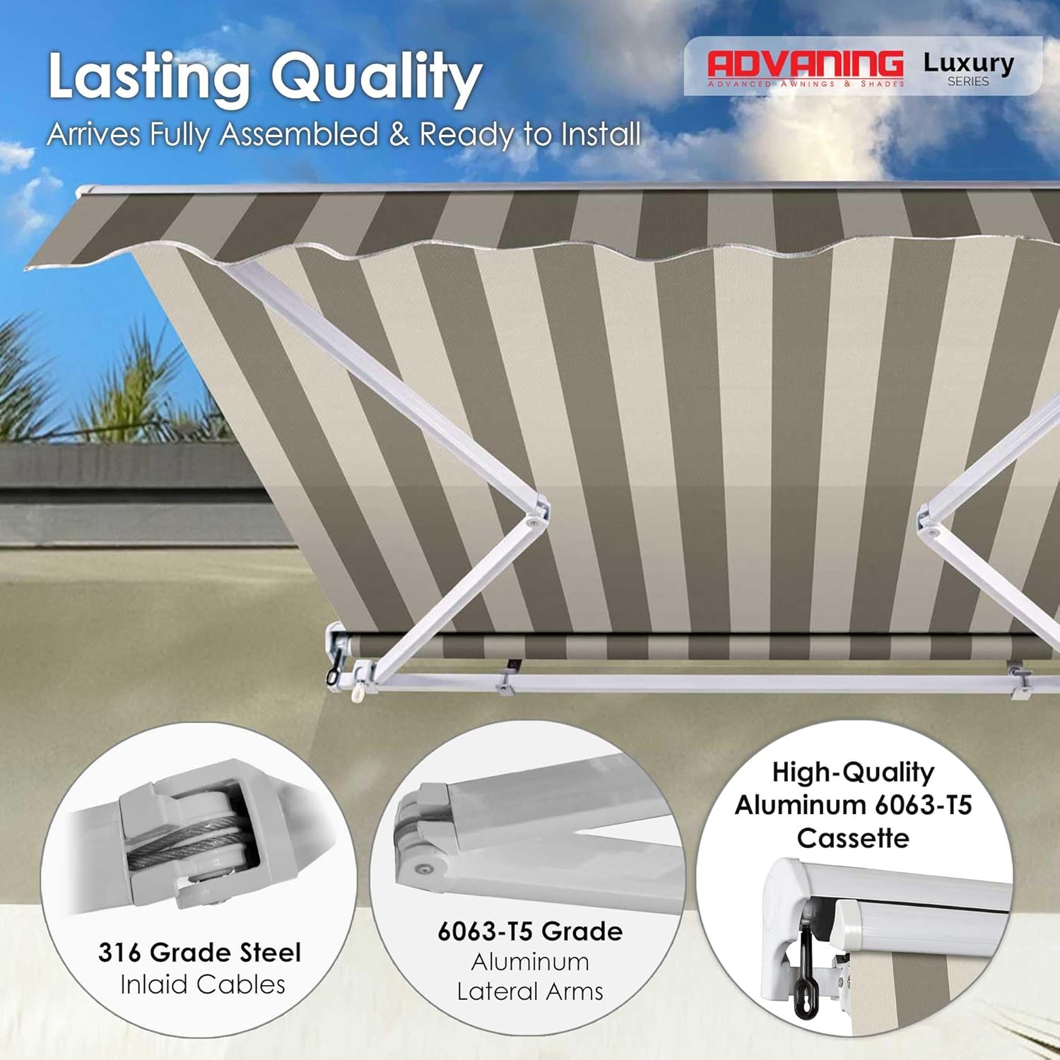 buy ADVANING Luxury Series manual retractable awning,ADVANING awning pros cons,manual retractable awning vs motorized,best manual retractable awning for patio,ADVANING Luxury Series worth buying,should I buy ADVANING awning unboxing and complete package contents