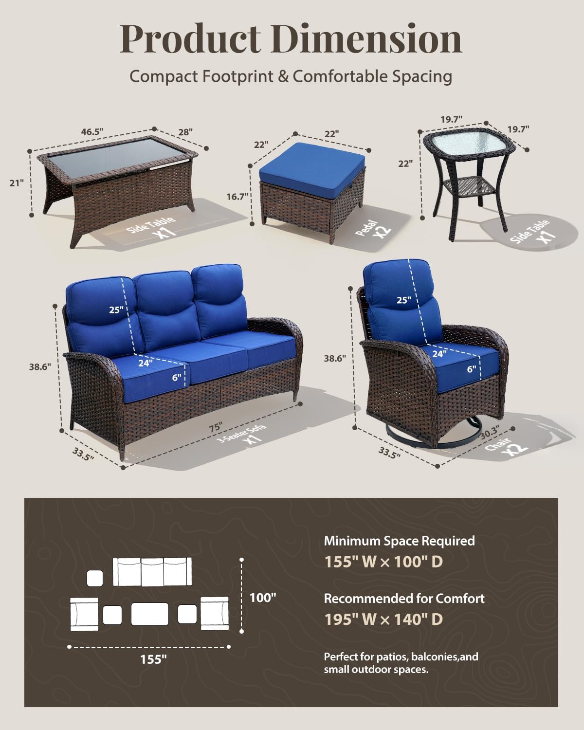 buy AOUKI patio furniture set,AOUKI outdoor wicker set pros cons,best 7 piece patio conversation set,AOUKI swivel rocker chairs worth it,high back patio furniture for poolside,buy patio furniture set with cushions unboxing and complete package contents