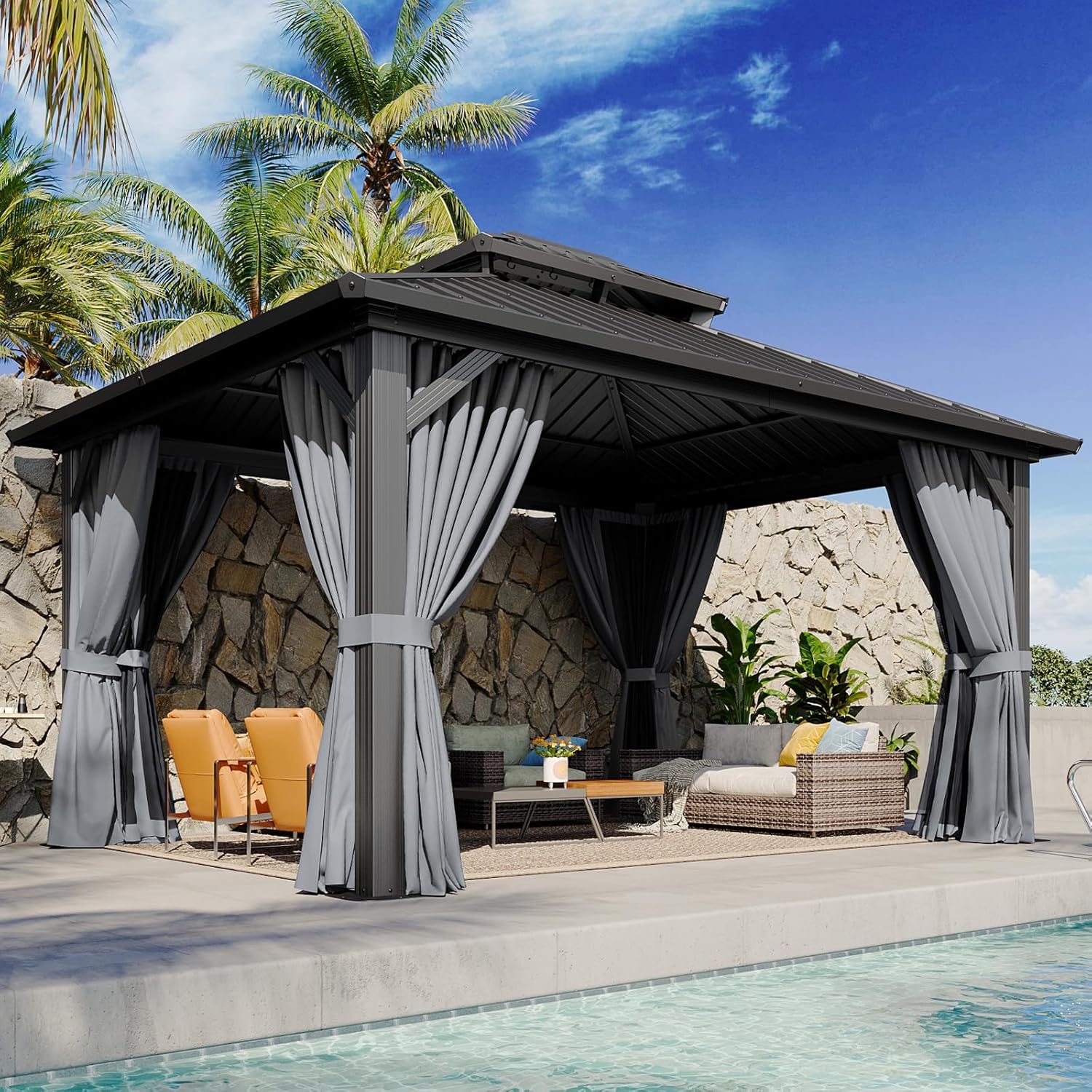 buy Aoxun hardtop gazebo,Aoxun 12x14 hardtop gazebo pros cons,best aluminum gazebo for patio,Aoxun gazebo worth buying,should I buy Aoxun gazebo,Aoxun vs other hardtop gazebos unboxing and complete package contents