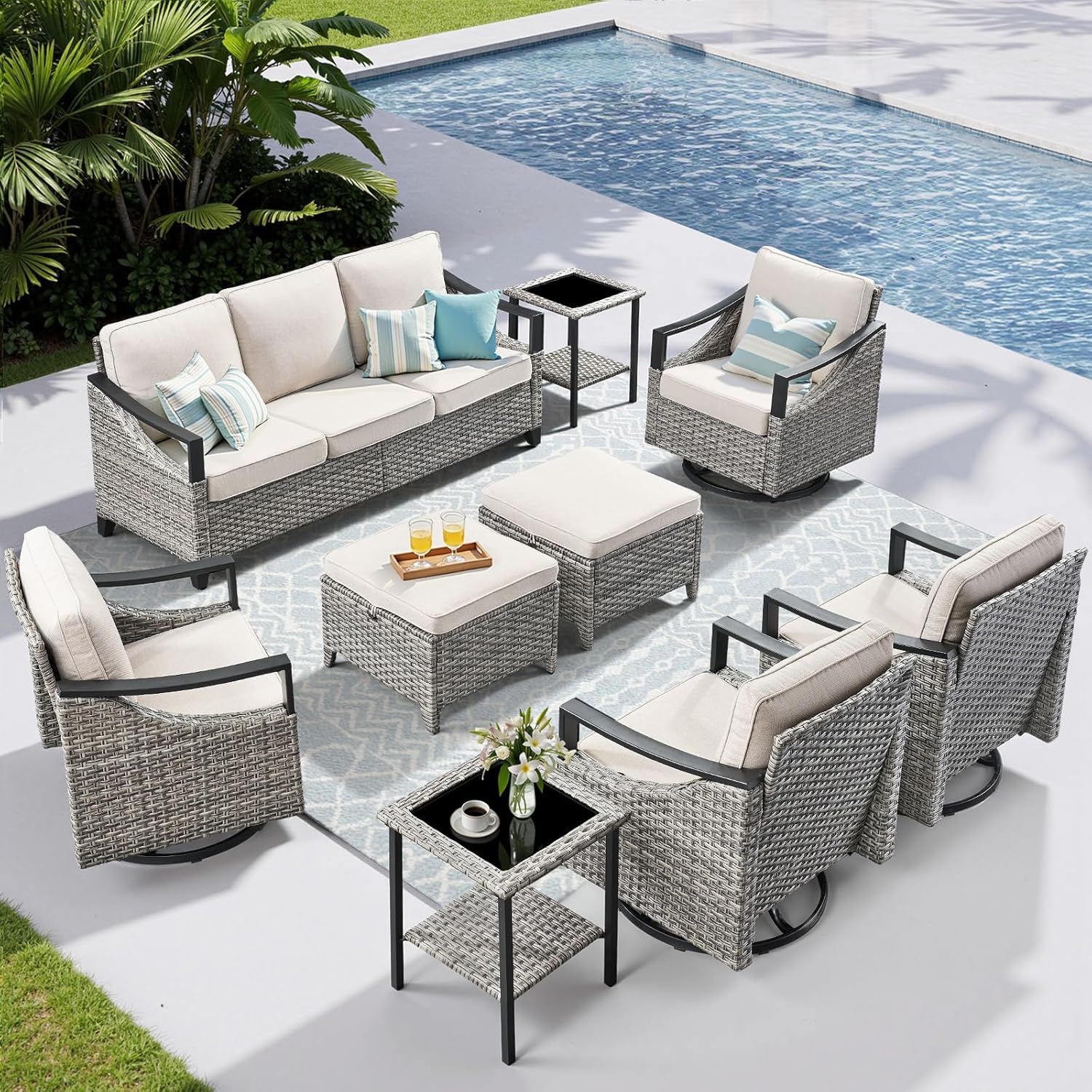 Image 1 of buy Buenhomino 9-piece wicker patio set