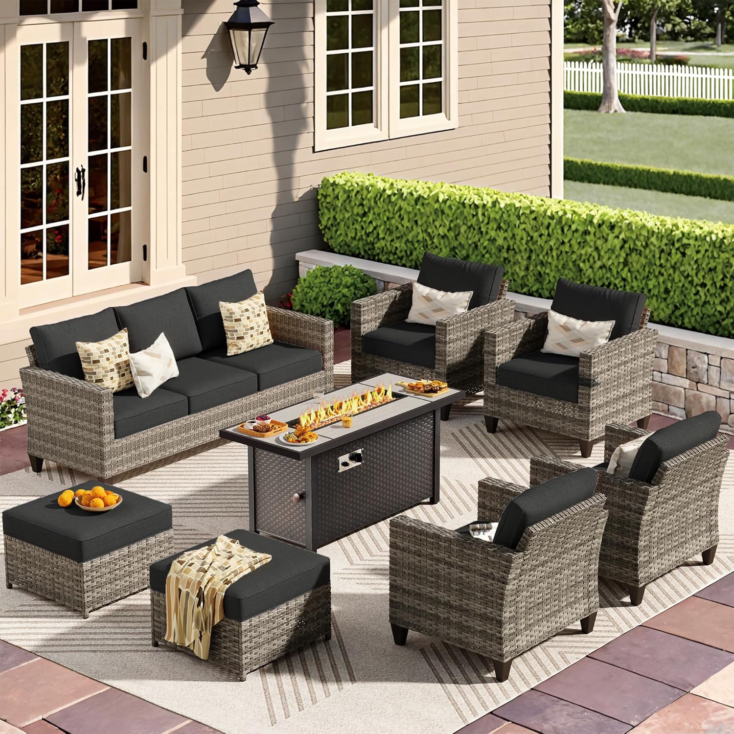 Image 1 of buy CAODOC 8-piece outdoor wicker patio set