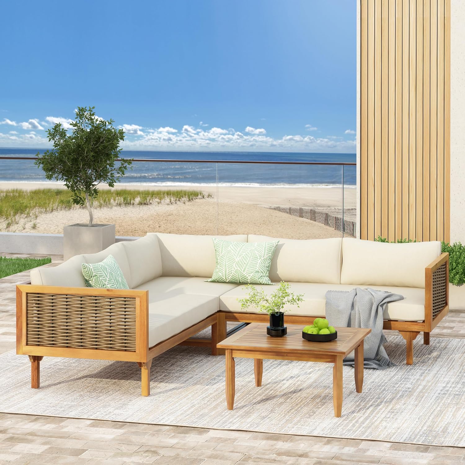 buy Christopher Knight Home patio set,Christopher Knight Home Tenntt pros cons,acacia wood patio set worth buying,best outdoor conversation sofa for backyard,modular sectional set vs wicker furniture,should I buy Christopher Knight Home furniture unboxing and complete package contents