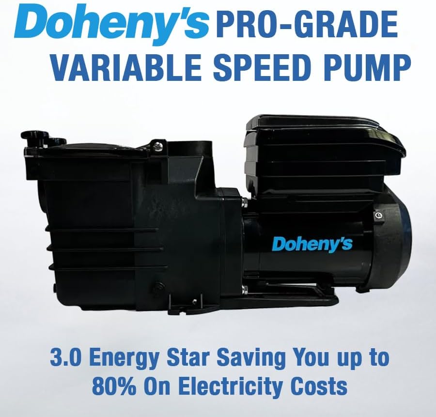buy Doheny's Pool Pro Plus variable speed pool pump,should I buy Doheny's variable speed pool pump,Doheny's Pool Pro Plus vs other pool pumps,Doheny's variable speed pool pump pros cons,best variable speed pool pump for inground pools,Doheny's pool pump energy savings unboxing and complete package contents