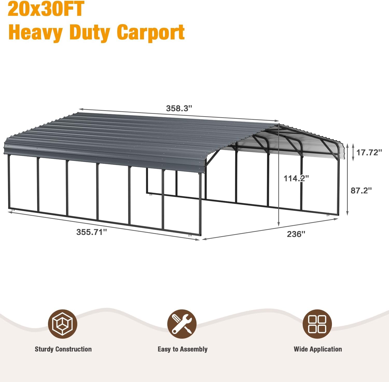buy EBE 20x30 metal carport,should I buy EBE metal carport,best heavy duty carport for 2 cars,EBE metal carport pros cons,metal carport for truck boat,build your own carport kit unboxing and complete package contents