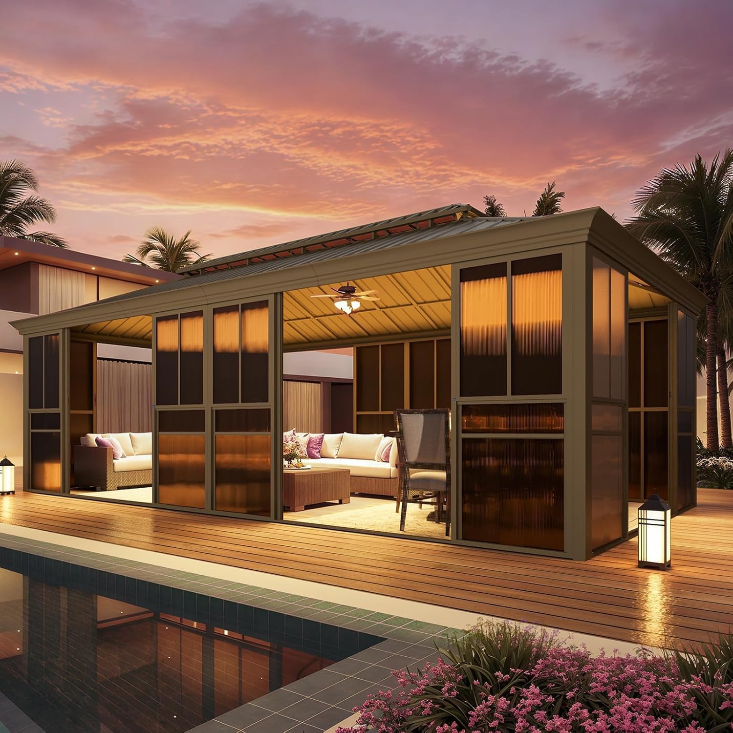 Image 1 of buy EROMMY 12x24 sunroom gazebo