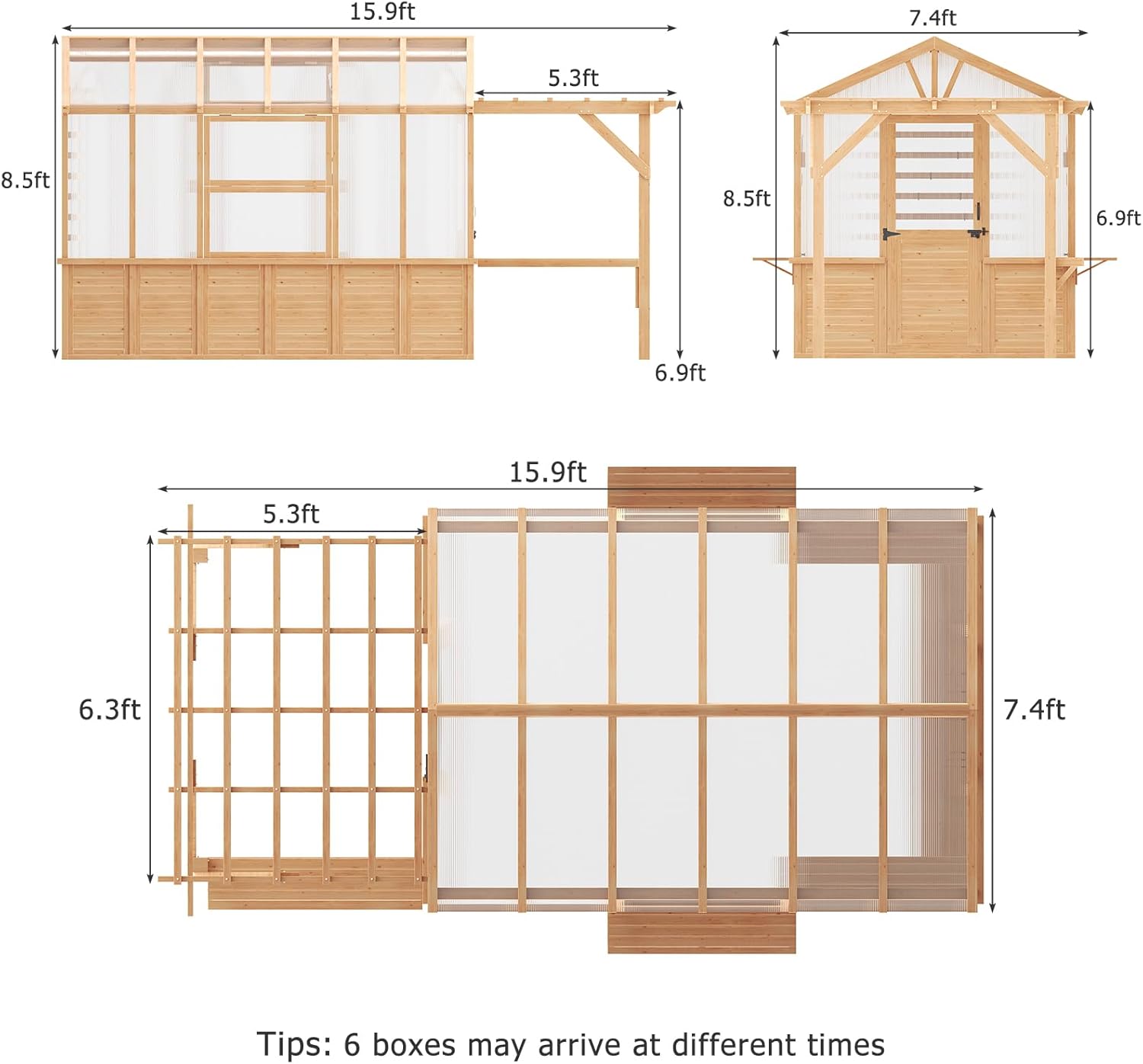 buy EROMMY greenhouse 7x16,should I buy EROMMY greenhouse,EROMMY greenhouse pros cons,best wooden polycarbonate greenhouse,EROMMY greenhouse worth buying,wooden greenhouse for backyard unboxing and complete package contents