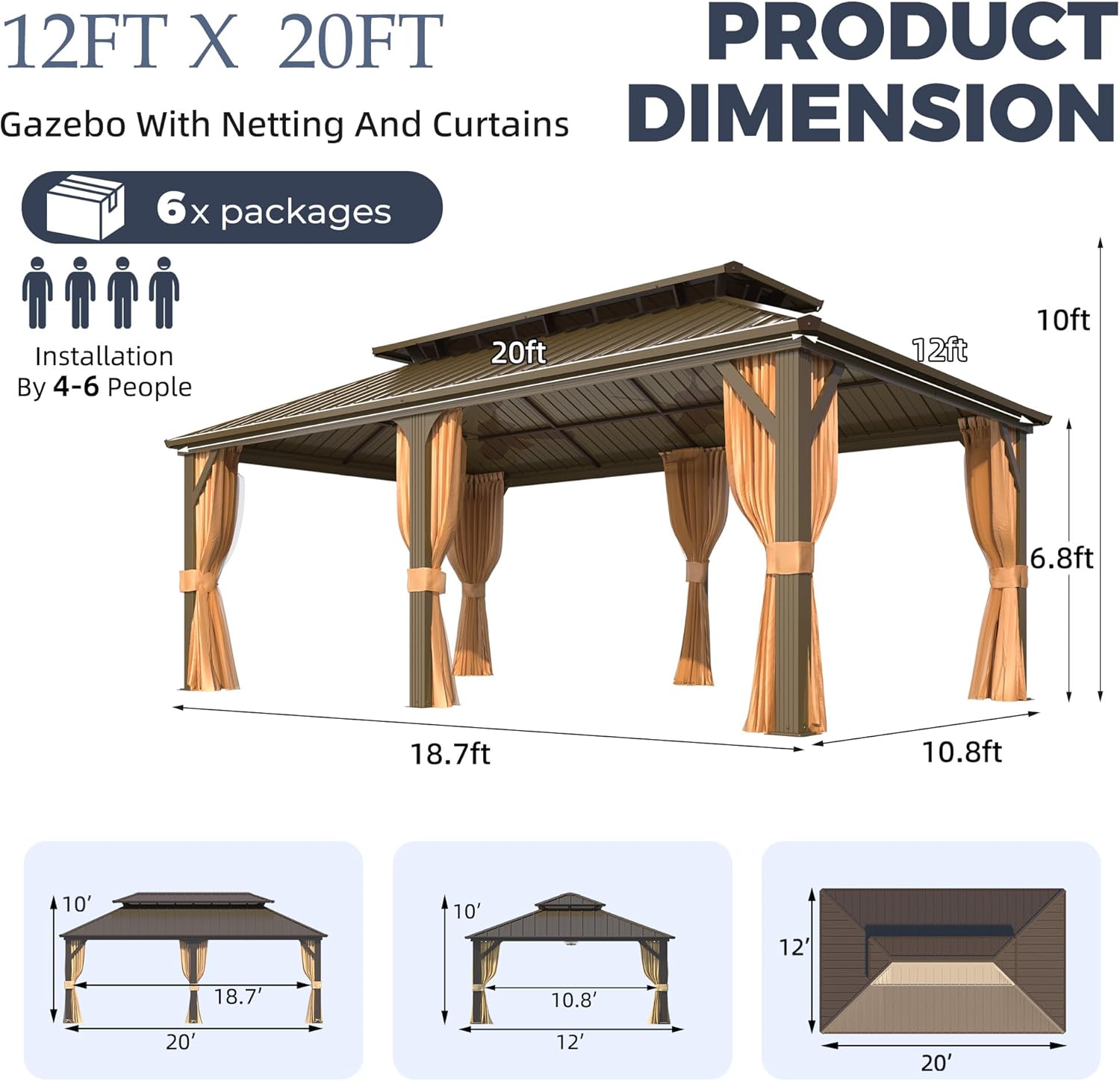 buy EROMMY hardtop gazebo,best aluminum gazebo for patio,EROMMY gazebo pros cons,hardtop gazebo vs soft top,should I buy a hardtop gazebo,durable outdoor pergola for backyard unboxing and complete package contents