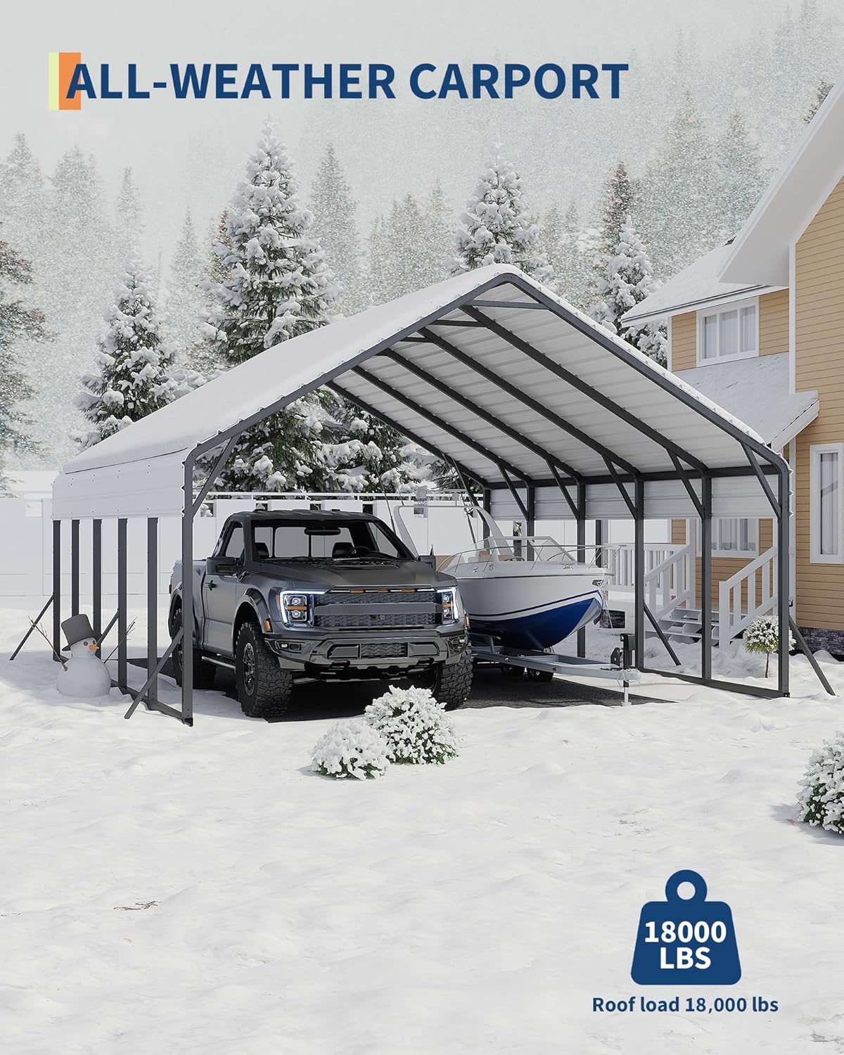buy GarveeLife metal carport,best metal carport for heavy snow,GarveeLife carport assembly time,heavy duty carport for pickup trucks,carport for two cars worth buying,metal carport pros cons unboxing and complete package contents