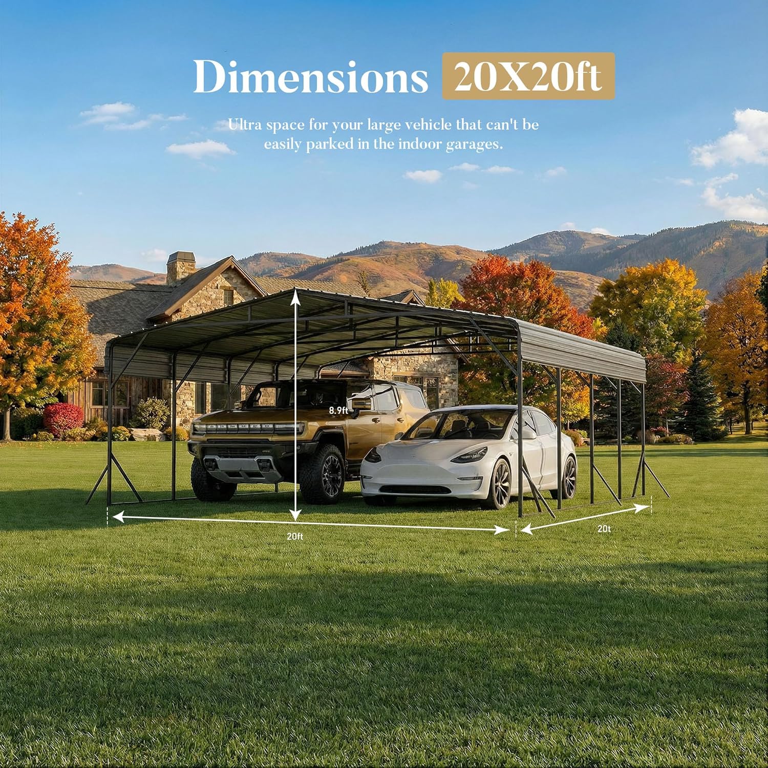 buy HOMPUS 20x20 metal carport,HOMPUS carport pros cons,20x20 metal carport worth buying,best carport for 2 cars,HoMPUS carport vs aluminum shelter,should I buy HOMPUS carport unboxing and complete package contents
