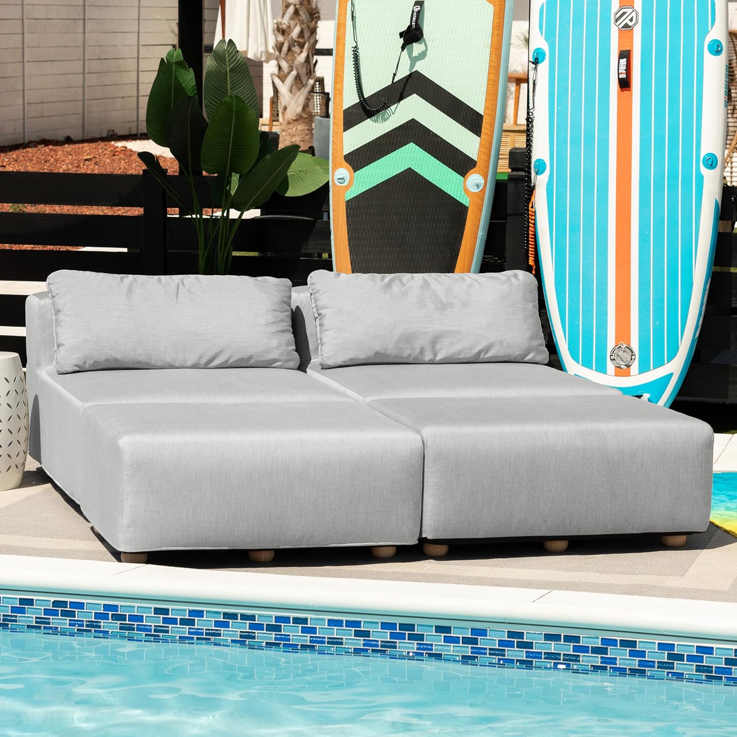 buy Jaxx Vada sun lounger loveseat,Jaxx Vada pros cons,best modular outdoor chaise for patio,Jaxx Vada vs Sunbrella loveseat,Jaxx Vada worth buying for poolside unboxing and complete package contents