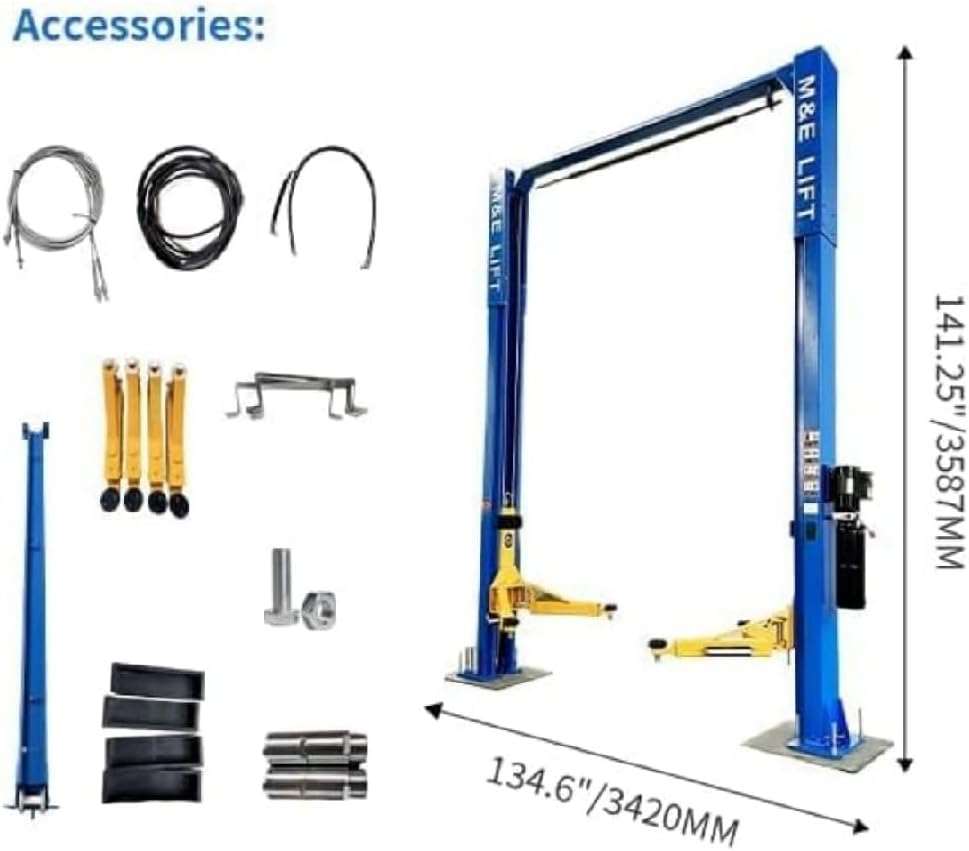 buy KATRAX two post lift,12000 lb two post lift for shop,KATRAX ME-LM110S pros cons,best clearfloor lift for garage,should I buy a two post car lift,hydraulic vehicle lift vs scissor lift unboxing and complete package contents