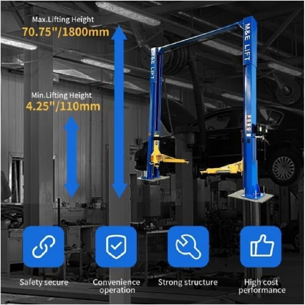 buy KATRAX two post lift,12000 lb two post lift for shop,KATRAX ME-LM110S pros cons,best clearfloor lift for garage,should I buy a two post car lift,hydraulic vehicle lift vs scissor lift performance testing and real-world results