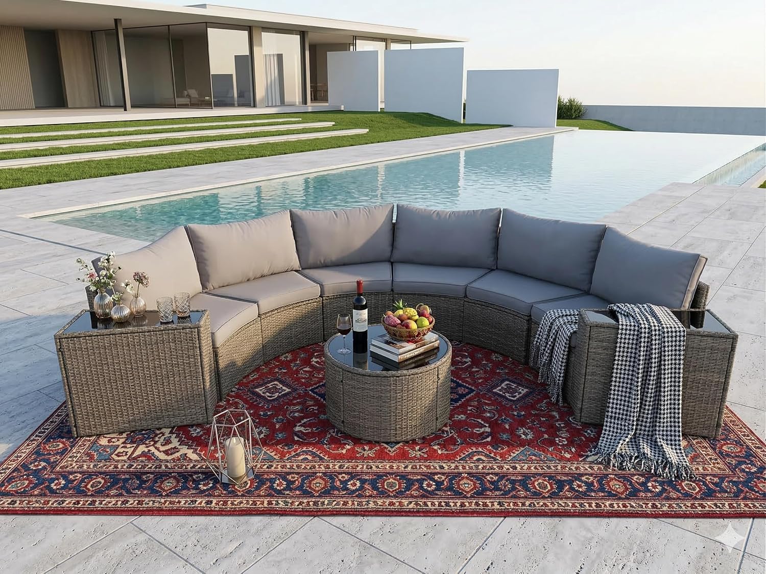 buy KEIKI 9-piece patio set,KEIKI half-moon sectional worth it,best rattan conversation set for car,curved wicker sofa set pros cons,KEIKI patio set vs alternatives,light gray outdoor furniture for backyard performance testing and real-world results