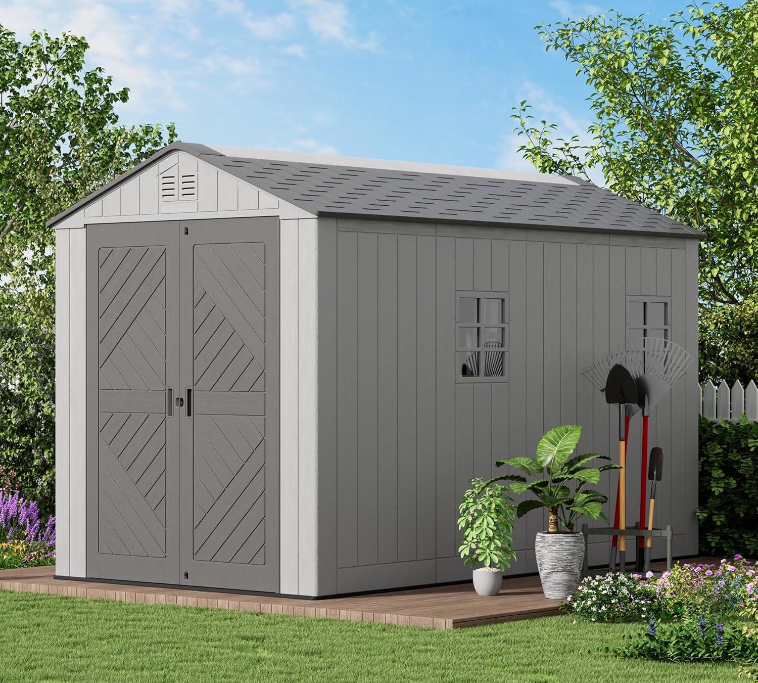 buy KINYING outdoor storage shed,should I buy KINYING shed,KINYING shed vs Suncast,best resin shed for cars,KINYING shed pros cons,is KINYING shed worth buying unboxing and complete package contents