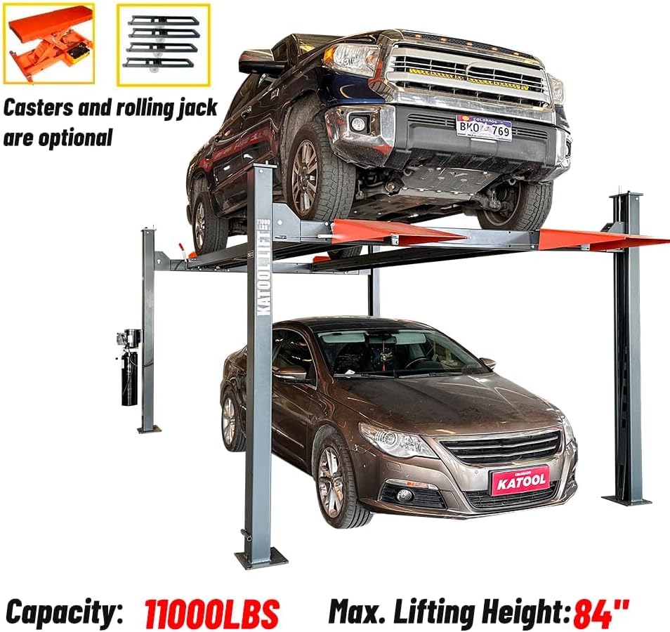 buy KT-4H110 four post lift,KT-4H110 worth buying,best four post lift for car storage,KT-4H110 pros cons,four post lift vs two post,should I buy a 11000lb car lift unboxing and complete package contents