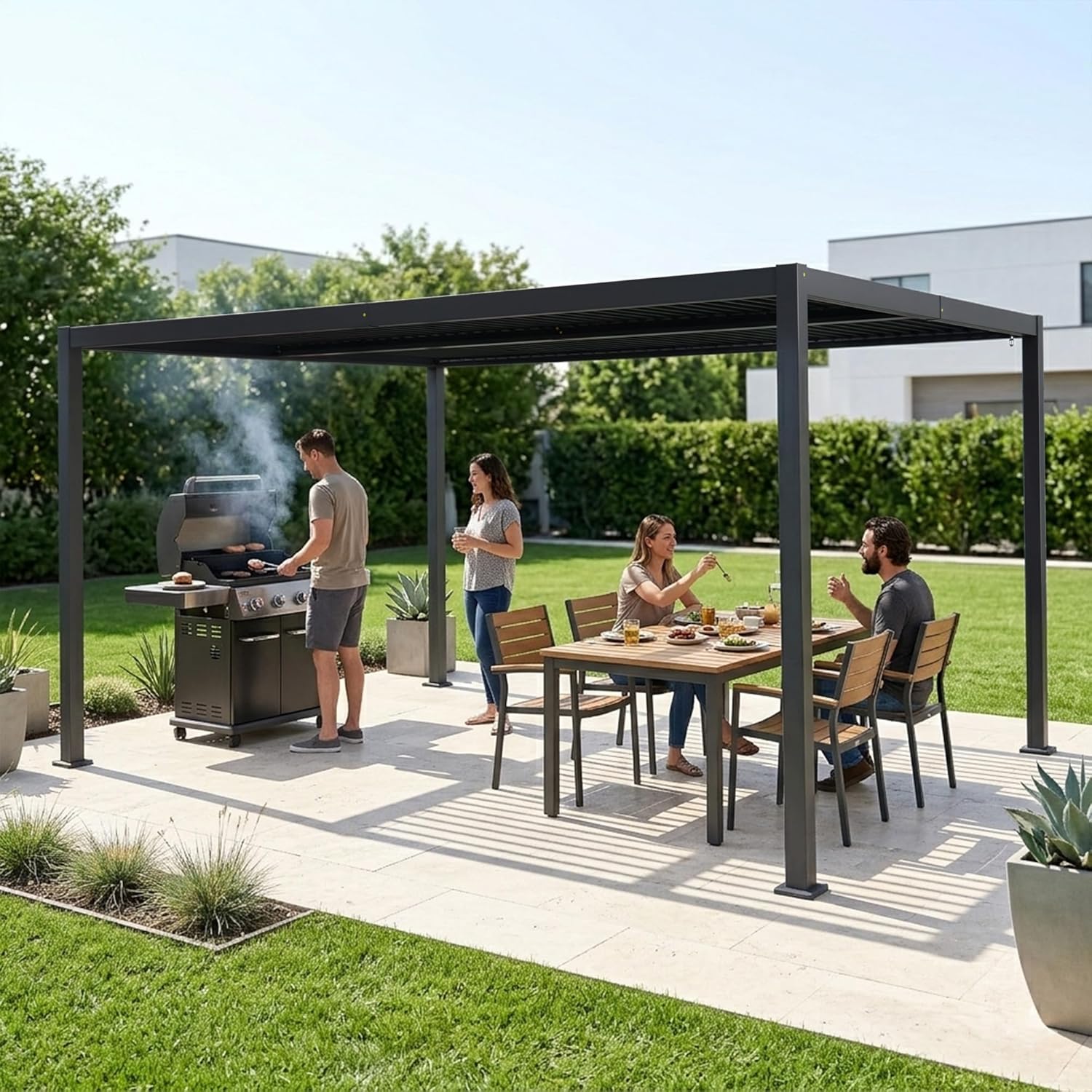buy Kozyard louvered pergola 12x16,should I buy Kozyard pergola,Kozyard pergola pros cons,Kozyard vs other louvered pergolas,best all-weather pergola for patio,Kozyard pergola worth buying unboxing and complete package contents