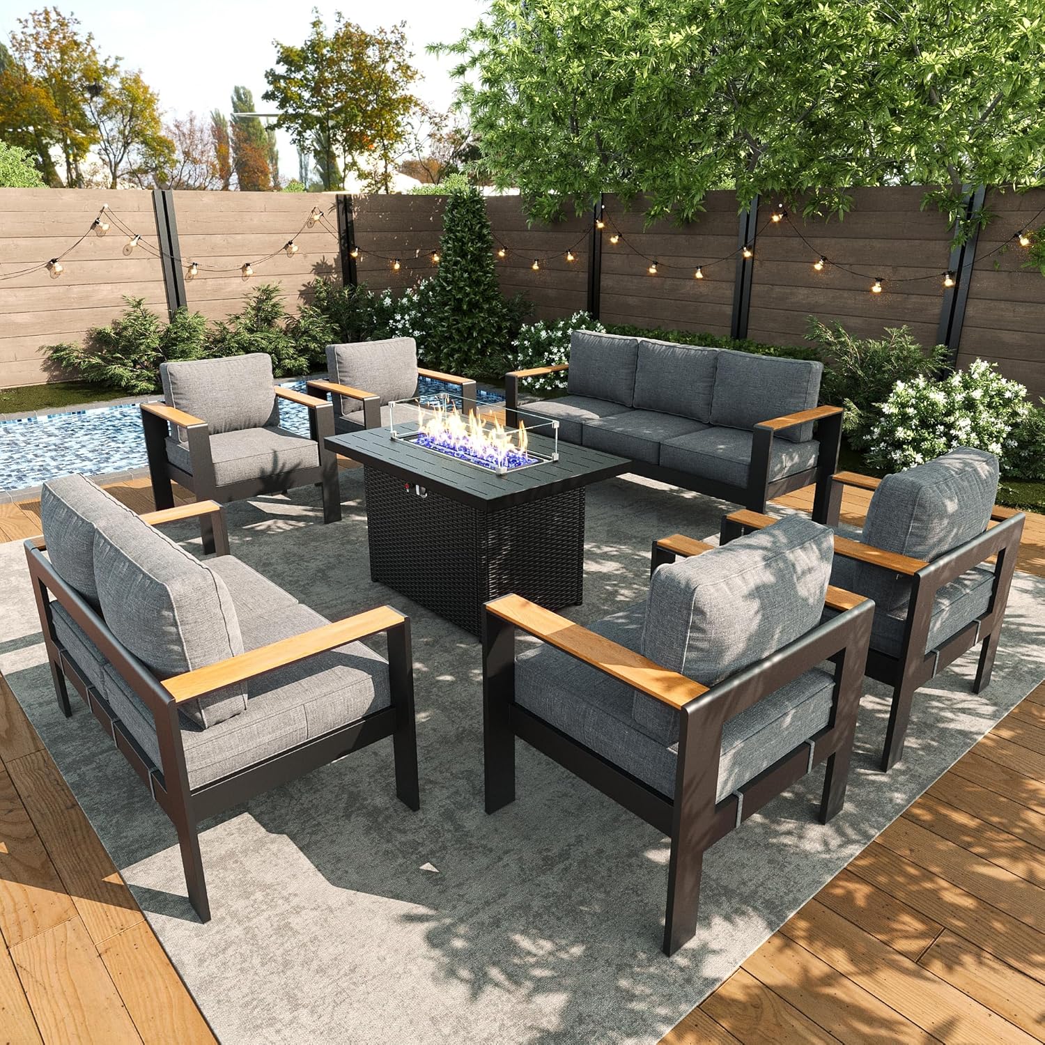 Image 1 of buy LayinSun 7 piece aluminum furniture set