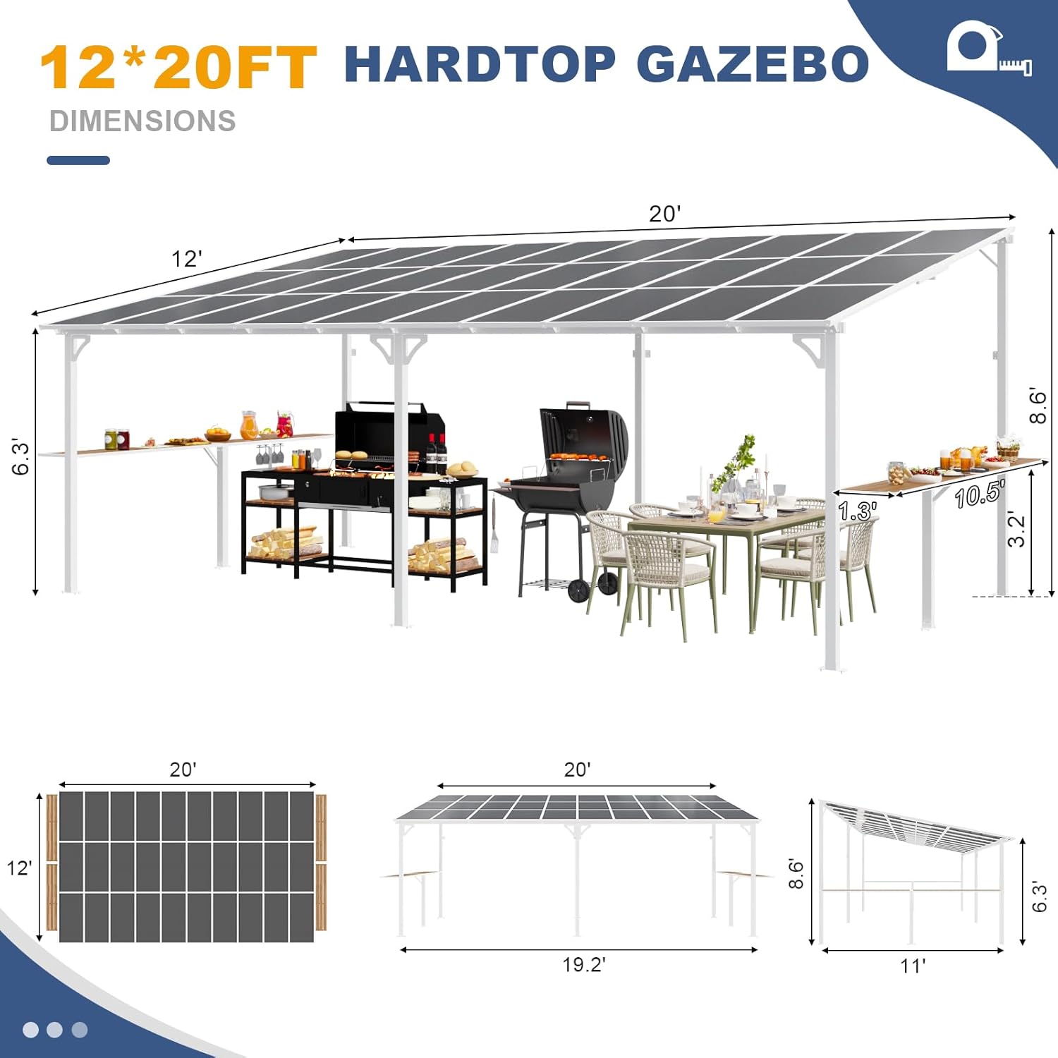 buy MEISSALIVVE wall mounted gazebo,best outdoor BBQ grill gazebo,MEISSALIVVE gazebo pros cons,wall mounted pergola worth buying,grill gazebo with side shelf,heavy duty lean to gazebo for deck unboxing and complete package contents