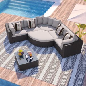 Image 1 of buy Merax 7-piece wicker sectional sofa set