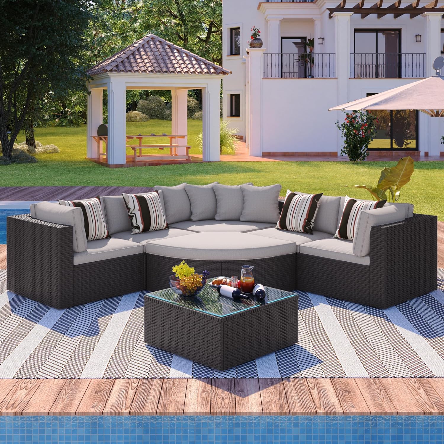 buy Merax 7-piece wicker sectional sofa set,should I buy Merax outdoor sectional,Merax wicker sectional vs alternatives,Merax 7-piece sofa set pros cons,Merax outdoor sectional worth buying,best modular rattan conversation set for patio unboxing and complete package contents